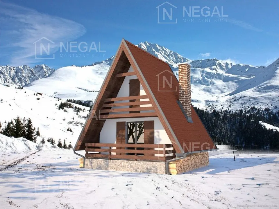 Montažna kuća Golija Tip 30, 56 m², Negal