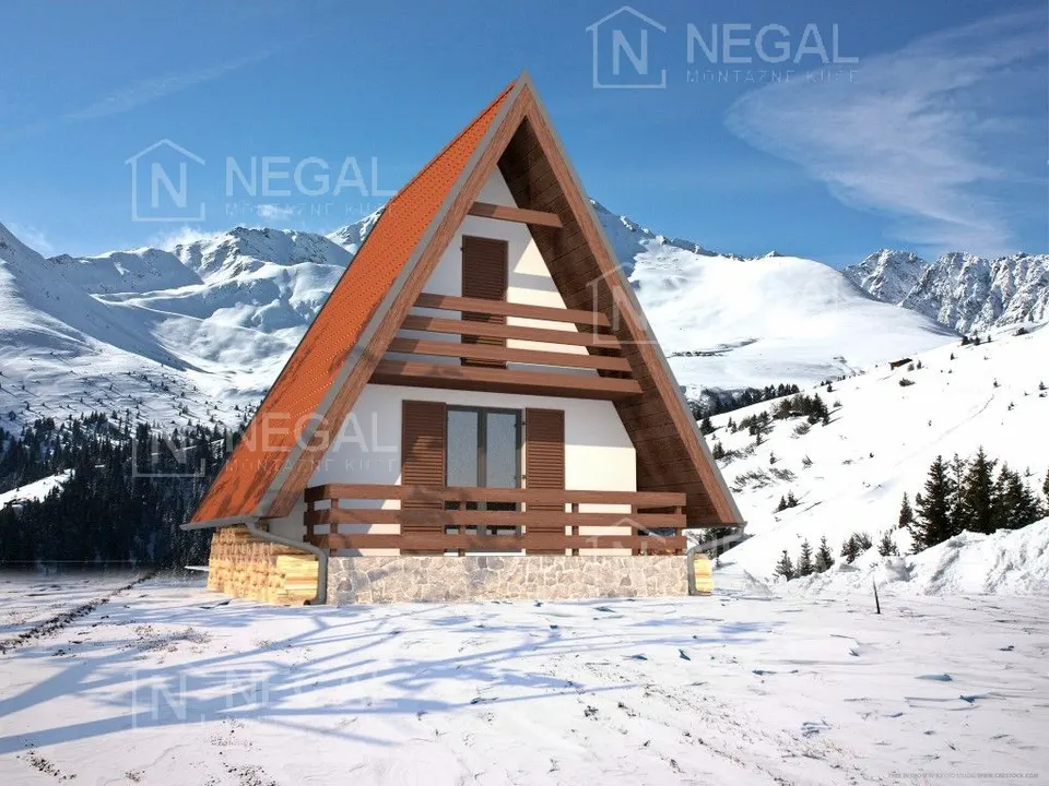Montažna kuća Golija Tip 30, 56 m², Negal