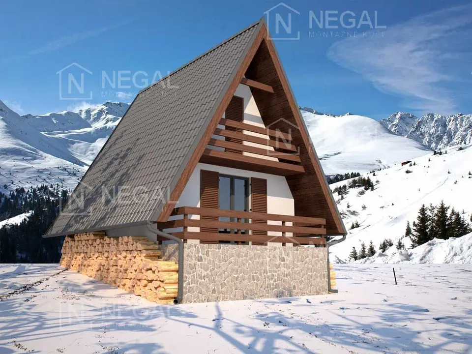 Montažna kuća Golija Tip 40, 73 m², Negal