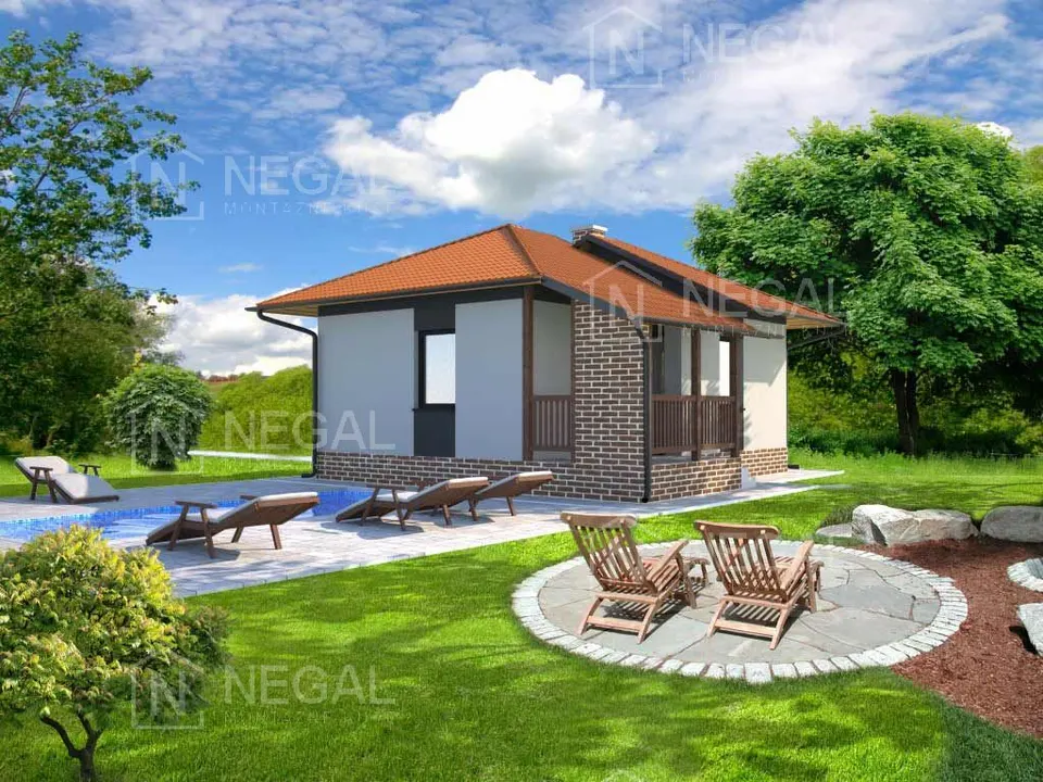 Montažna hiša Klasik Tip 44a, 49 m², Negal