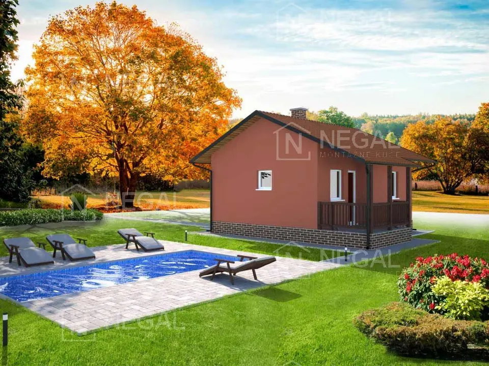 Montažna hiša Klasik Tip 44b, 50 m², Negal