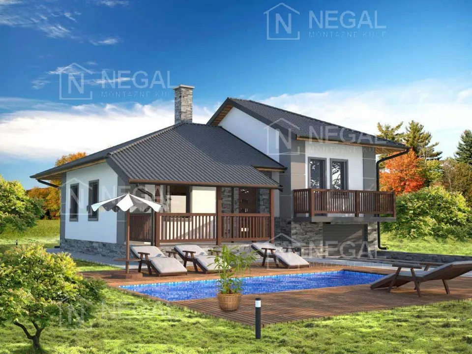 Montažna kuća Klasik Tip 86, 98 m², Negal