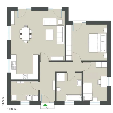 Osnova montažne kuće NV-121, 121 m², NV Trade