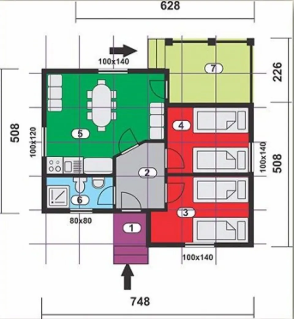 Montažna kuća NV-44a, 44 m², NV Trade