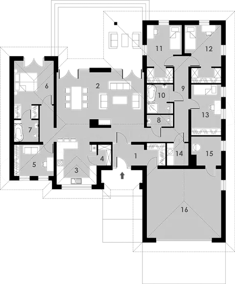 Montažna kuća Q 110, 110 m², Partas