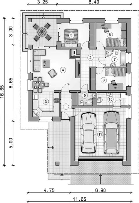Montažna kuća Q 130, 130 m², Partas