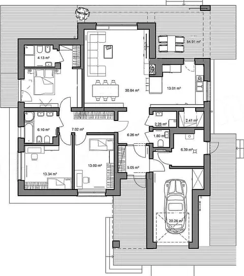 Montažna kuća Q 140, 140 m², Partas