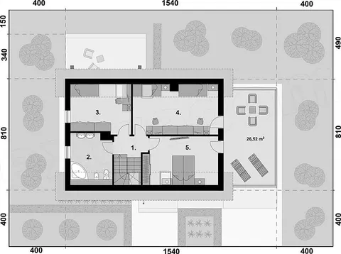 Montažna kuća Q 265, 100 m², Partas
