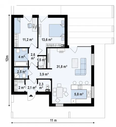 Montažna kuća Q 410, 100 m², Partas