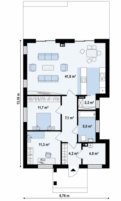 Montažna kuća Q 415, 100 m², Partas