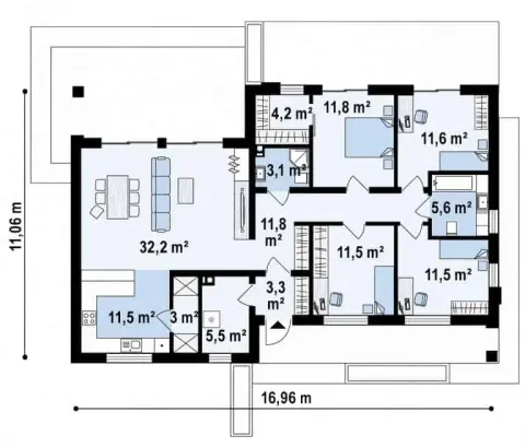 Montažna kuća Q 420, 100 m², Partas