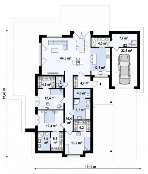 Montažna kuća Q 435, 100 m², Partas