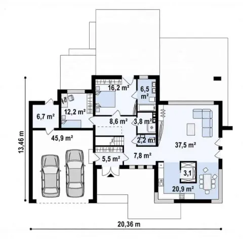 Montažna kuća Q 440, 100 m², Partas