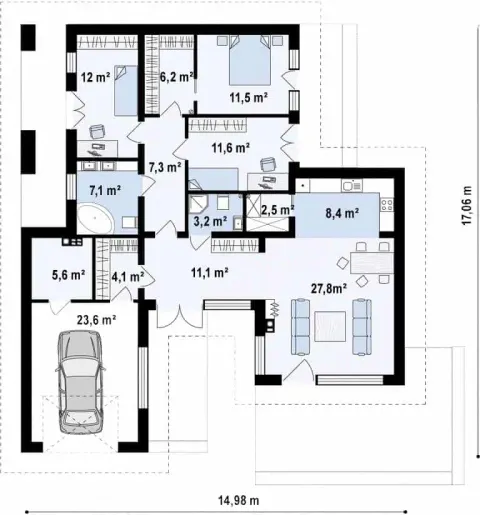 Montažna kuća Q 505, 100 m², Partas
