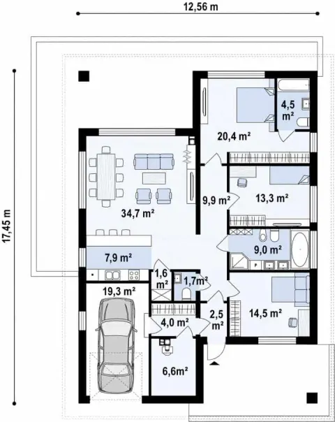 Montažna kuća Q 510, 100 m², Partas