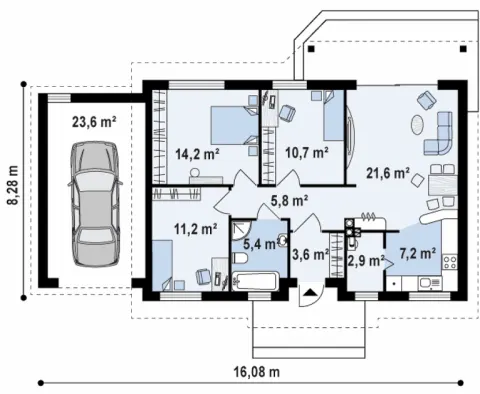 Montažna kuća Q 520, 100 m², Partas