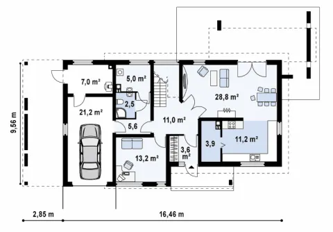 Montažna kuća Q 535, 100 m², Partas
