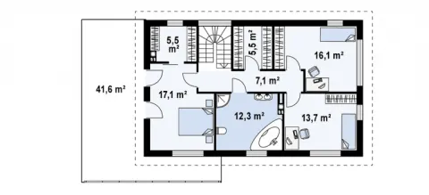 Montažna kuća Q 535, 100 m², Partas