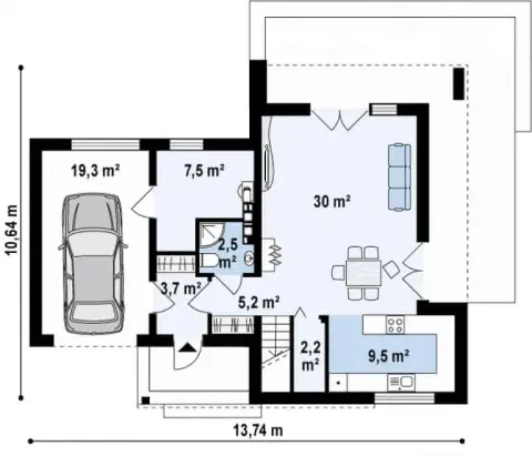 Montažna kuća Q 545, 100 m², Partas
