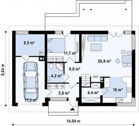 Montažna kuća Q 550, 100 m², Partas