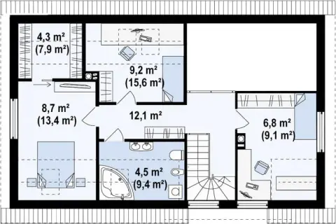 Montažna kuća Q 550, 100 m², Partas