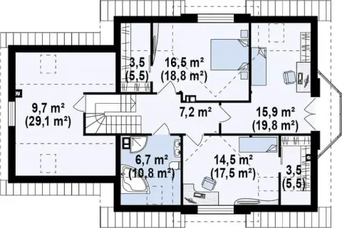 Montažna kuća Q 555, 100 m², Partas
