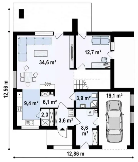 Montažna kuća Q 580, 100 m², Partas
