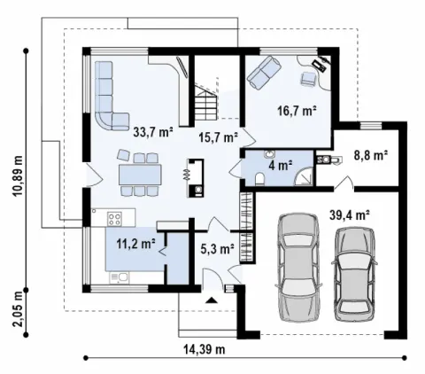 Montažna kuća Q 585, 100 m², Partas