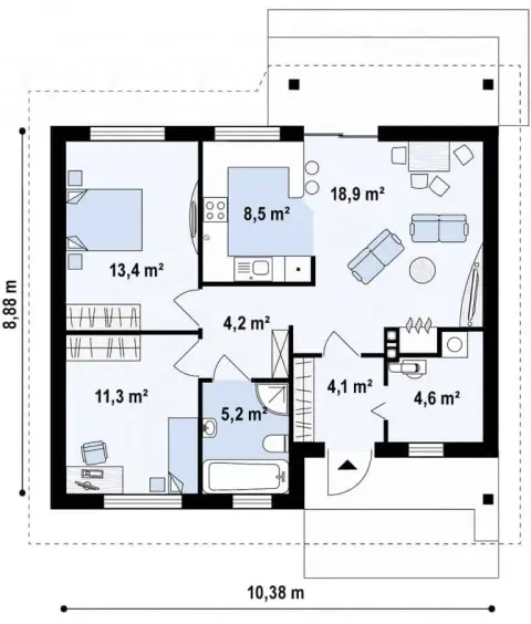 Montažna kuća Q 590, 100 m², Partas
