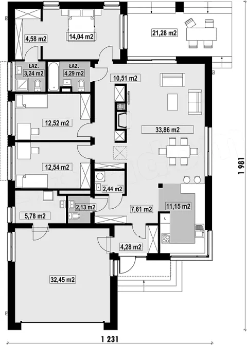 Montažna kuća Q 610, 100 m², Partas