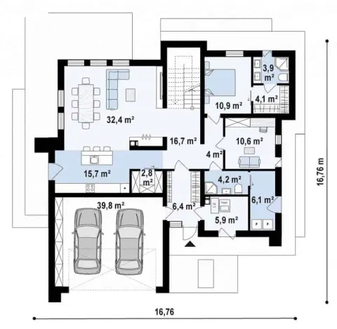 Montažna kuća Q 630, 100 m², Partas