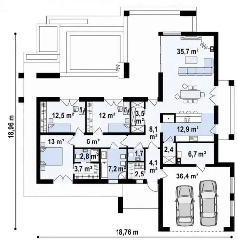 Montažna kuća Q 635, 100 m², Partas