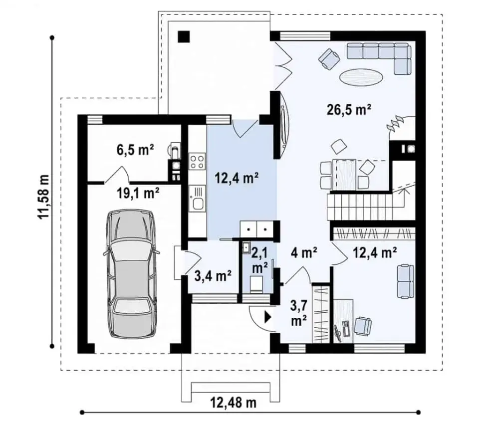 Montažna kuća Q 650, 100 m², Partas