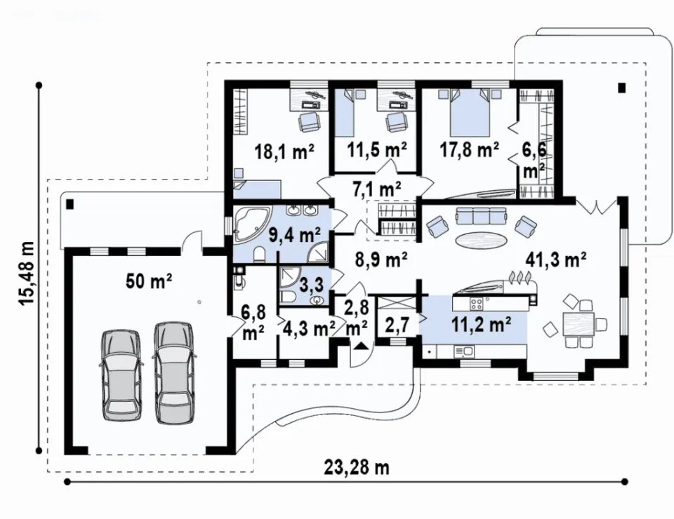 Montažna kuća Q 675, 100 m², Partas