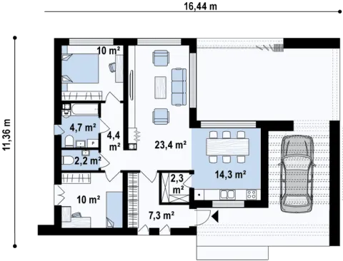 Montažna kuća Q 725, 100 m², Partas
