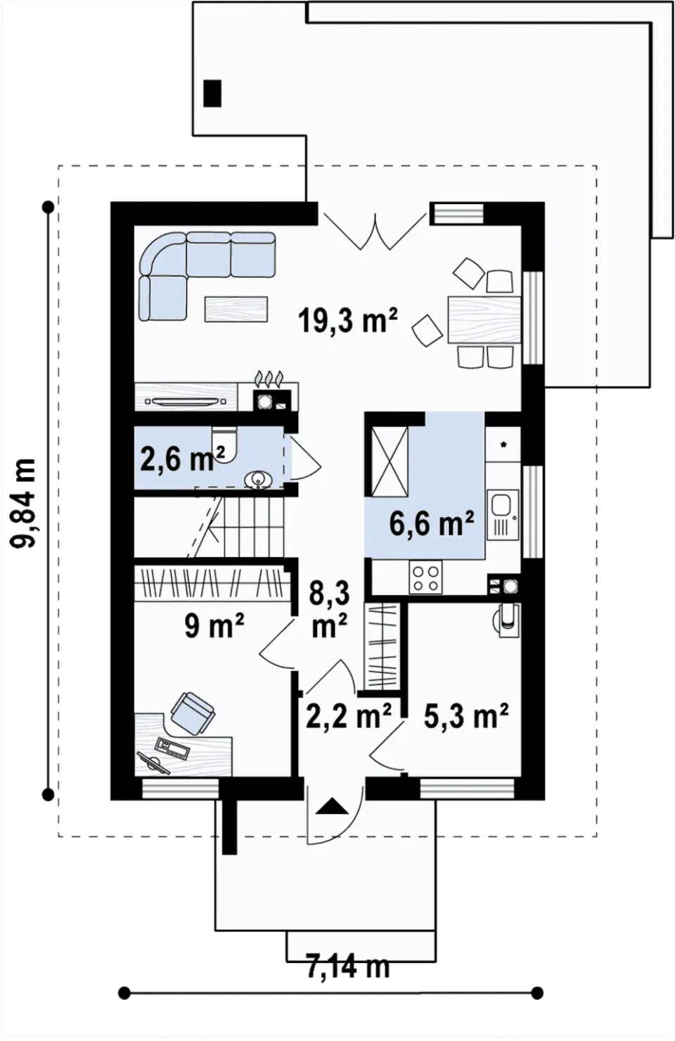 Montažna kuća Q 730, 100 m², Partas