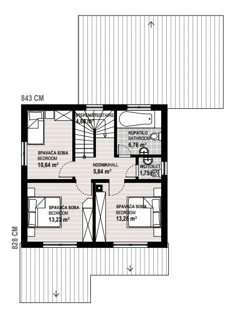 Osnova montažne kuće Promo 184, 184 m², Promo d.o.o.