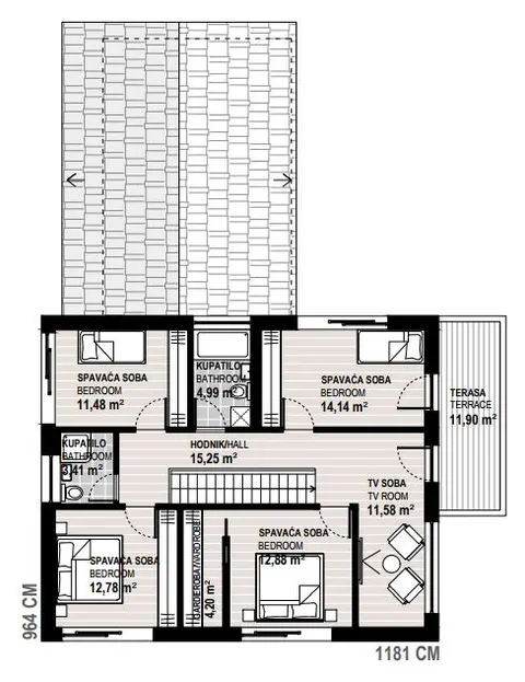 Osnova montažne kuće Promo 286, 286 m², Promo d.o.o.