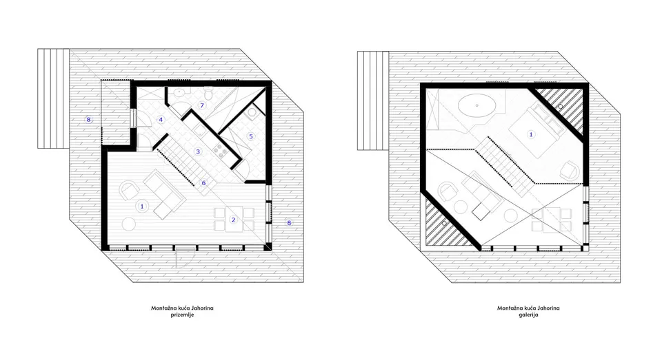Osnova montažne kuće Jahorina, 100 m², Radman Homes