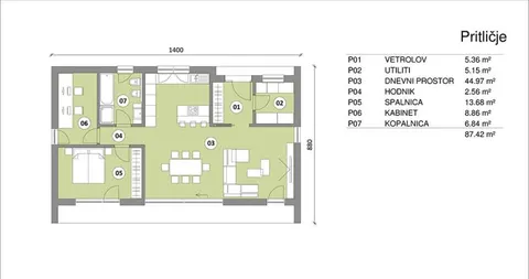 Montažna kuća Hiša 087, 87 m², Rihter