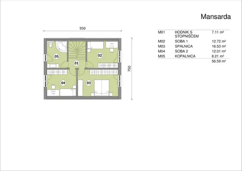 Montažna kuća Hiša 113/2, 113 m², Rihter