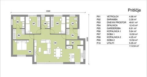 Montažna kuća Hiša 114/3, 114 m², Rihter