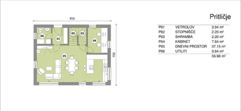 Montažna kuća Hiša 114/4, 114 m², Rihter