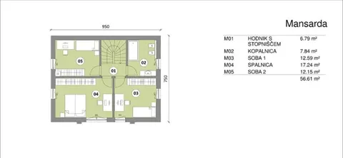 Montažna kuća Hiša 114/4, 114 m², Rihter