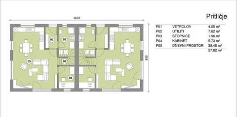 Montažna kuća Hiša 230 dvojček, 115 m², Rihter
