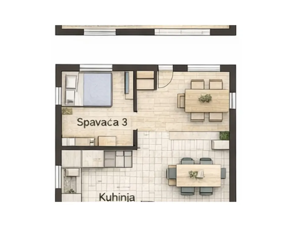 Osnova montažne kuće Dvoiposobna kuća 14, 81 m², SIP Gradnja