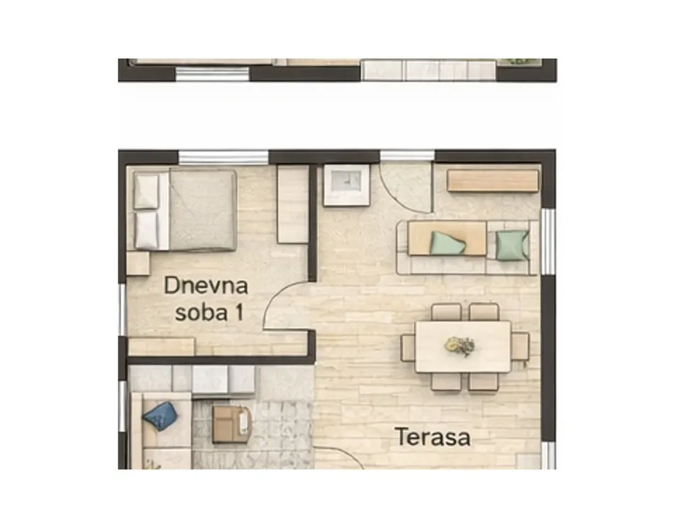Osnova montažne kuće Dvoiposobna kuća 15, 84 m², SIP Gradnja