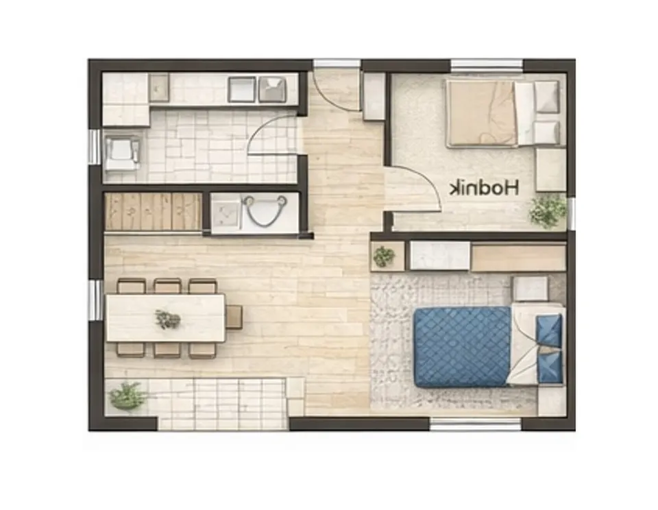 Osnova montažne kuće Dvoiposobna kuća 18, 83 m², SIP Gradnja