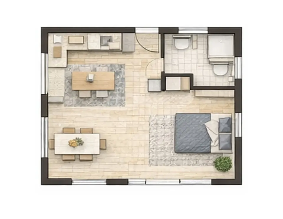 Osnova montažne kuće Dvoiposobna kuća 20, 78 m², SIP Gradnja