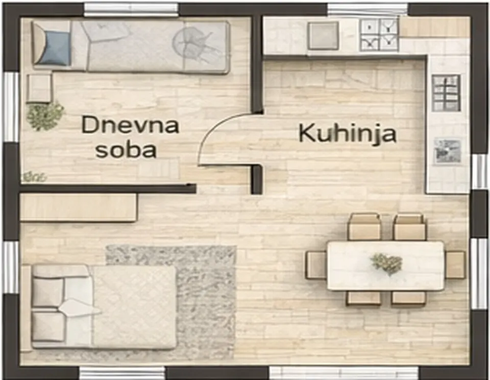 Osnova montažne kuće Jednoiposobna kuća 11, 62 m², SIP Gradnja